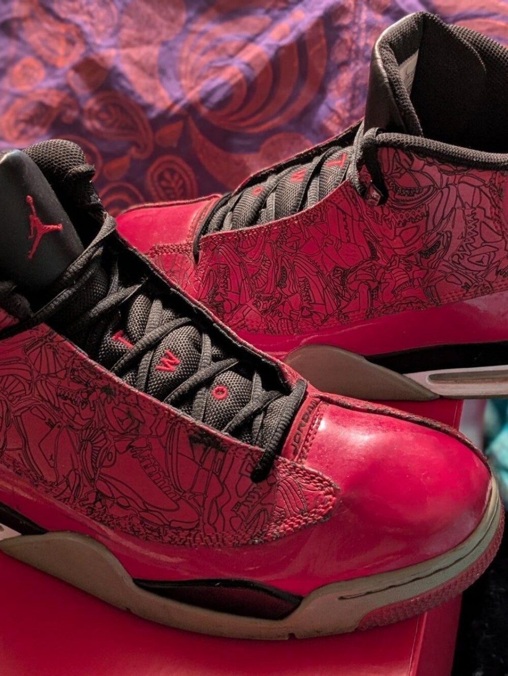 Air Jordan Dub Zero 'Torro Bravo's aka 'Gym Red' Laser Etched Sneakers